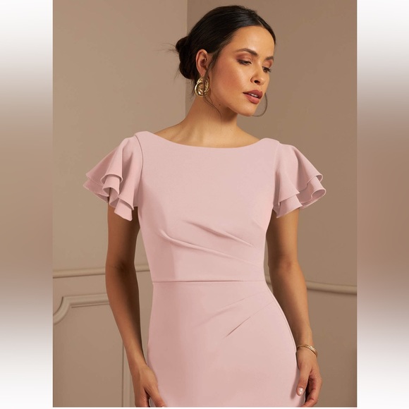 AZAZIE Peppermint Mother Of The Bride Mermaid Rouched Stretch Crepe Train 10 - Picture 4 of 11